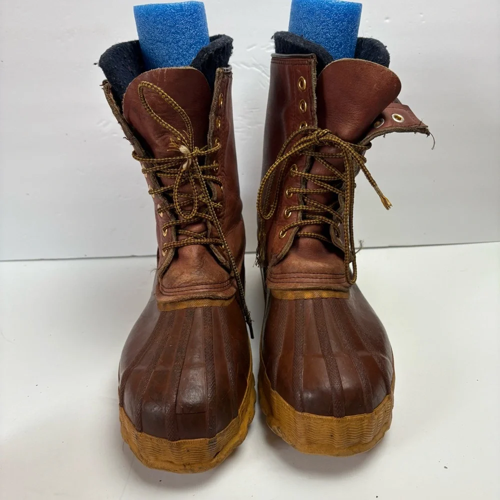 Vintage Arctic Comet Snow Duck Winter Boots Brown Leather Mens size 10